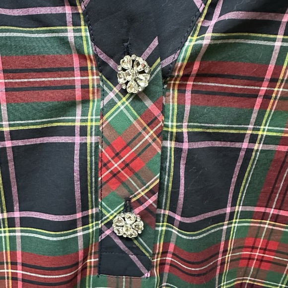 Talbots Plaid Tunic Top - Red and Green - Picture 4 of 7